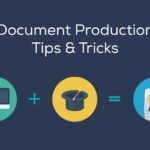 Featured image reading "Document Production Tips and Tricks" with icons below (computer, hat and certificate)