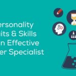 Featured image reading "Personality Traits and Skills of an Effective Tender Specialist" next to icons of pencil, timeturner, lightbulb, head with gear icons and a color palette