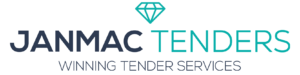 Janmac Tenders logo with diamond on top and winning tender services tagline